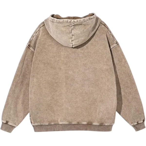 Hand Drawn Deer Washed Pullover Hoodie