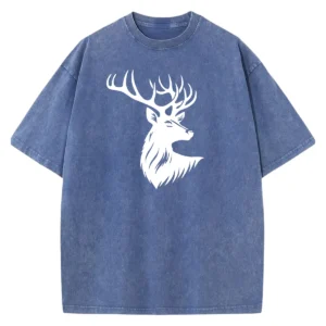 Deer Antler Head Washed Tshirts