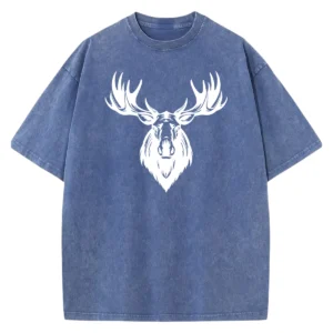 Deer Head Stencil Washed Tshirts