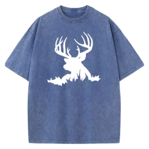 Stag Deer Head Hunter Washed Tshirts