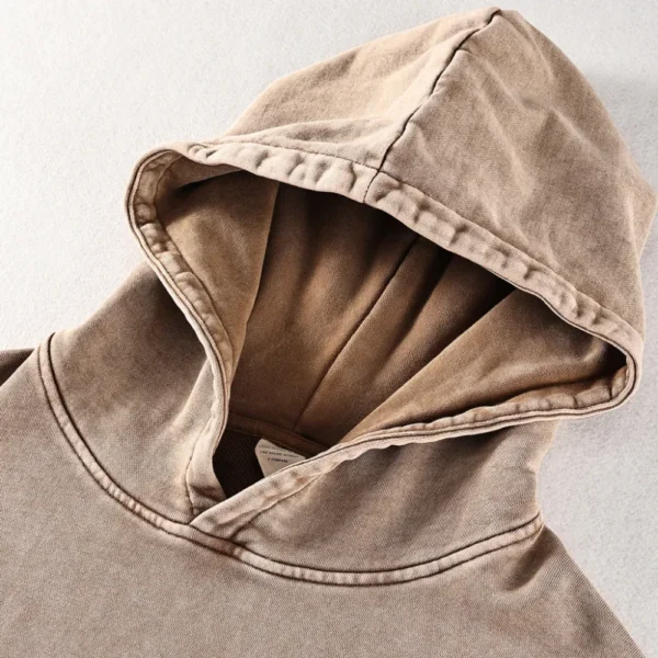 Hand Drawn Deer Washed Pullover Hoodie
