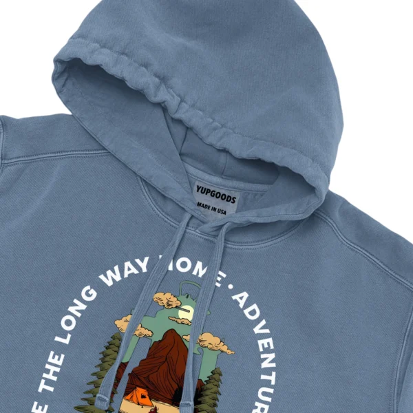 Take The Long Way Home Adventure Awaits Camping Unisex Comfort Colors Hooded Sweatshirt