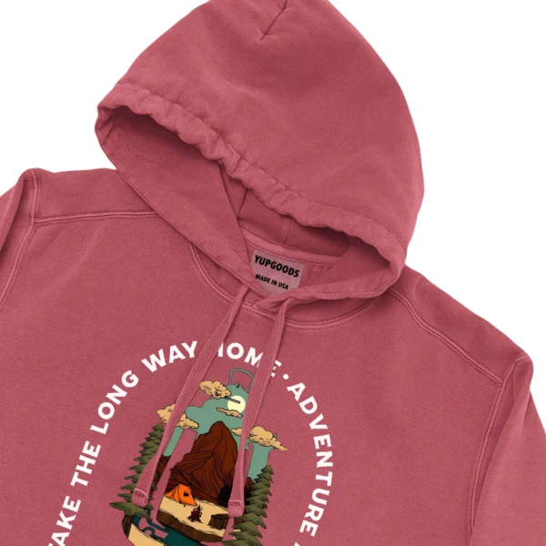 Take The Long Way Home Adventure Awaits Camping Unisex Comfort Colors Hooded Sweatshirt