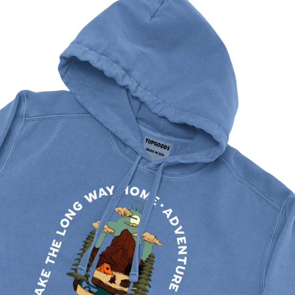 Take The Long Way Home Adventure Awaits Camping Unisex Comfort Colors Hooded Sweatshirt