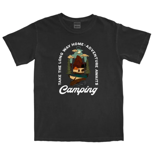 Take The Long Way Home Adventure Awaits Camping Unisex Comfort Colors T-shirts