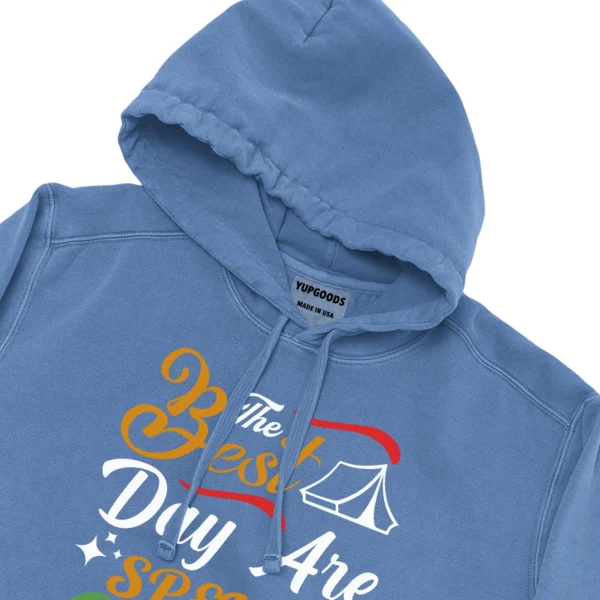 The Best Day Are Spent Camping Unisex Comfort Colors Hooded Sweatshirt