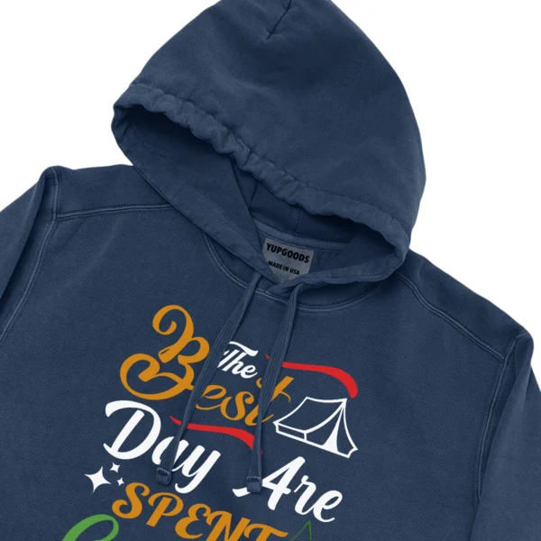 The Best Day Are Spent Camping Unisex Comfort Colors Hooded Sweatshirt