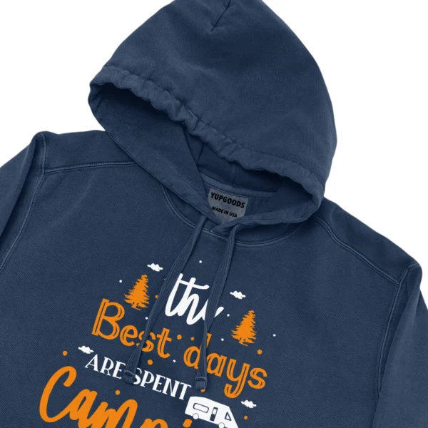 The Best Days Are Spent Camping Unisex Comfort Colors Hooded Sweatshirt