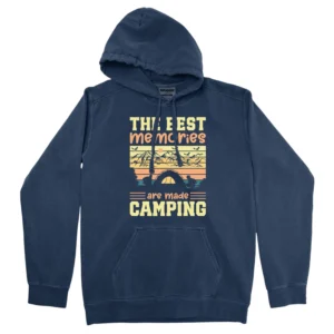 The Best Memories Are Made Camping Vintage Unisex Comfort Colors Hooded Sweatshirt